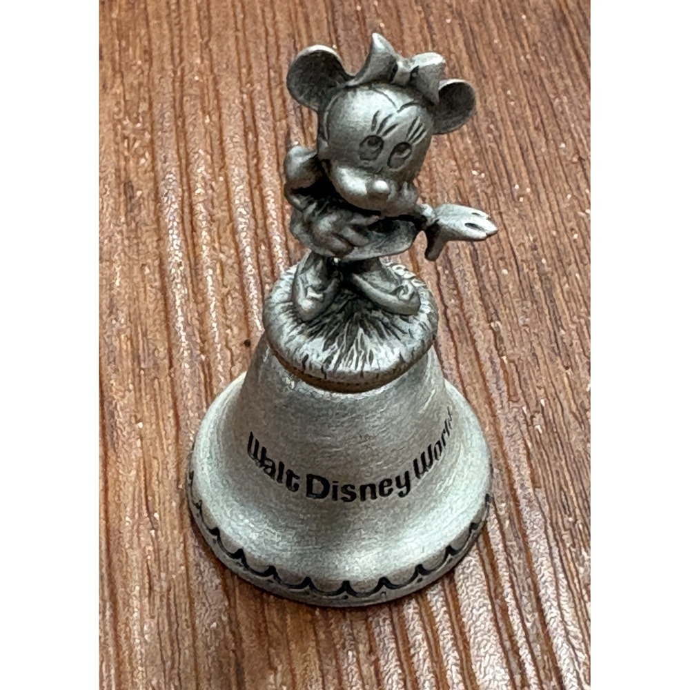 Walt Disney World Treasures Minnie Mouse Made In USA Pewter Bell 2 1/2" W/Case - Picture 4 of 11
